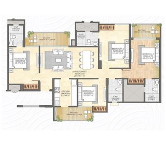 CRC The Peridona 4 BHK floor plan